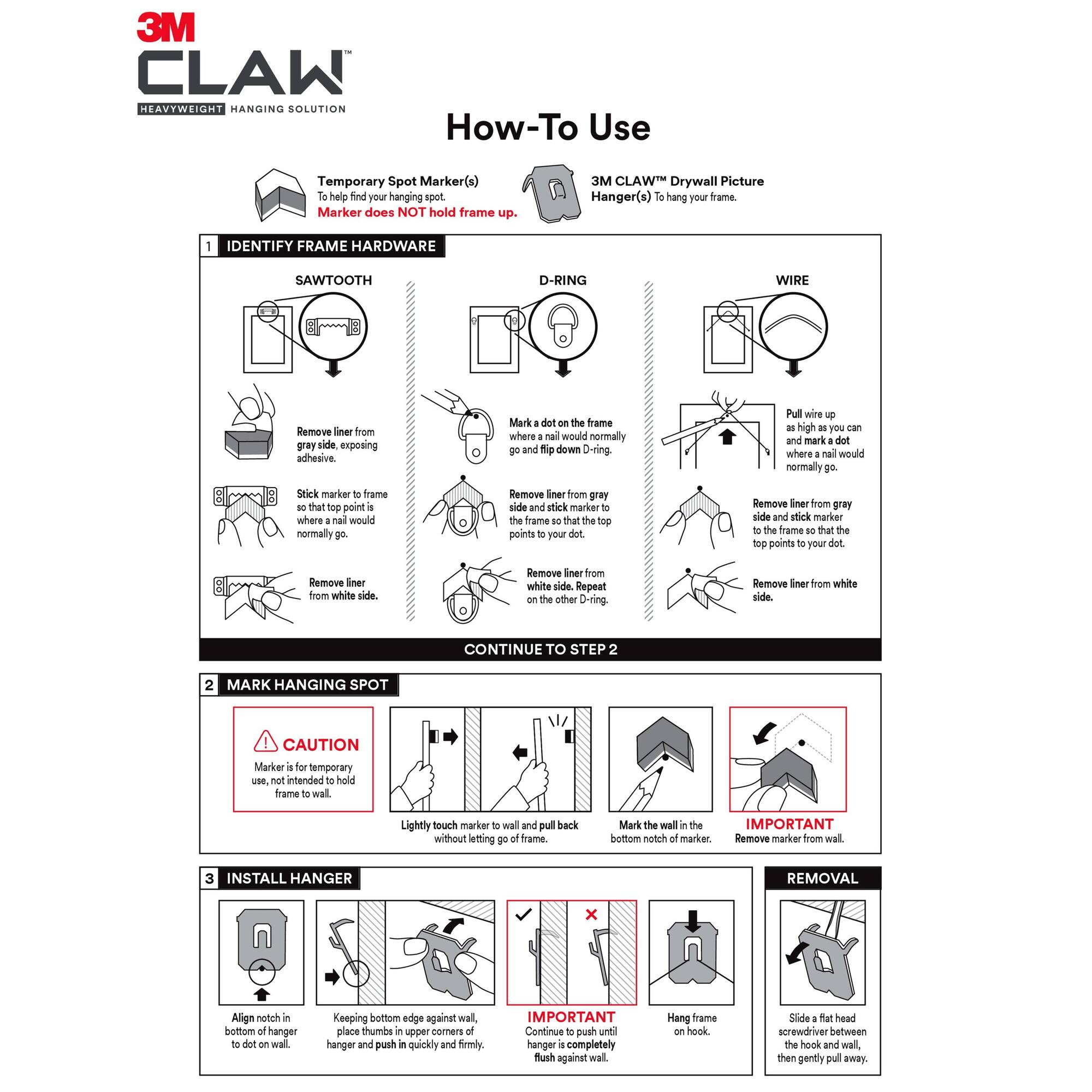 3M CLAW™ Drywall Picture Hangers Variety Pack